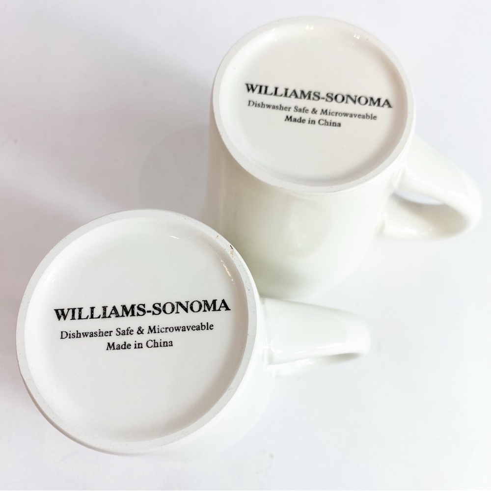 Retired Williams Sonoma Snowman Skiing Mugs~Set of 2 Christmas Winter Holiday - Picture 8 of 10